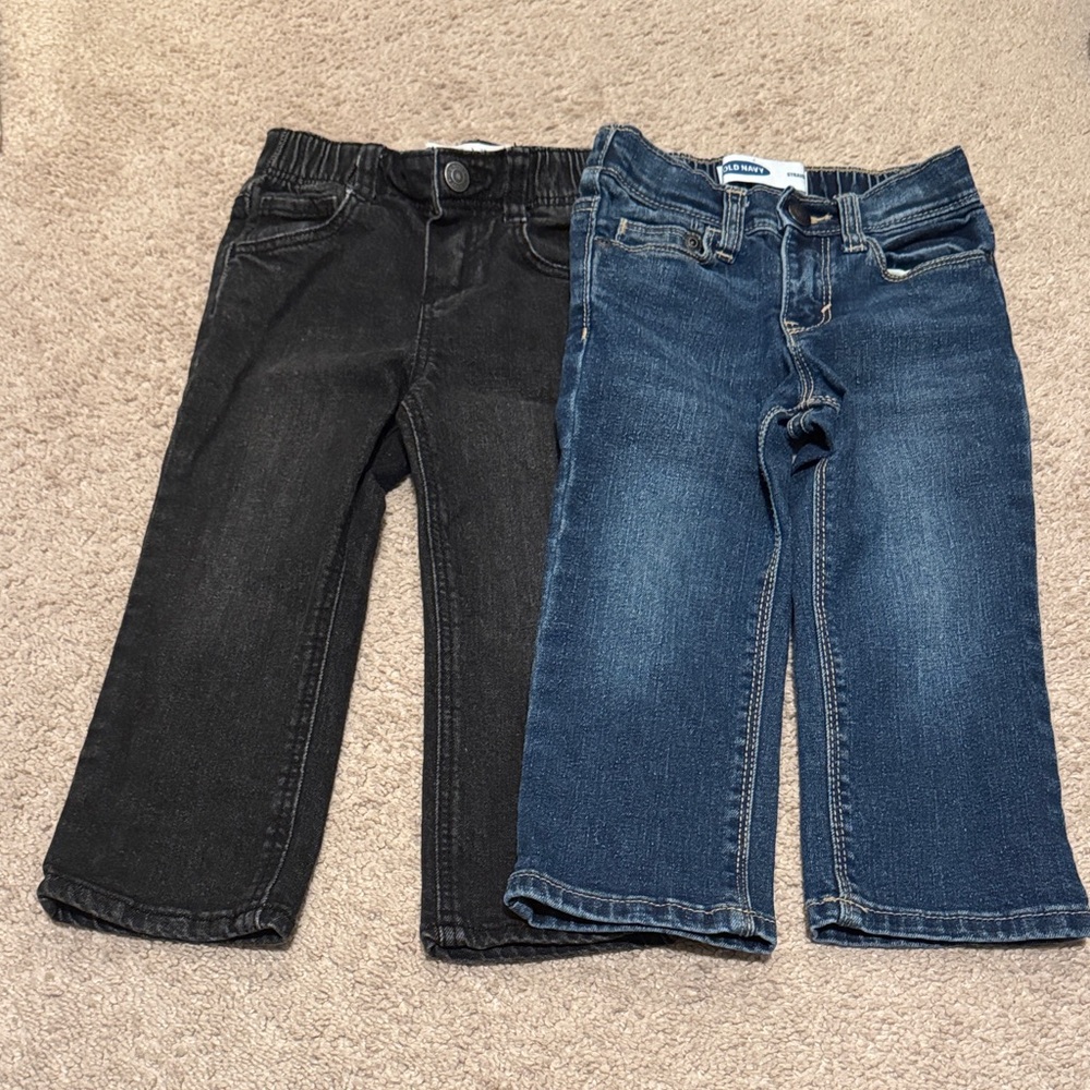 Toddler Denim Jeans Set - Black and Blue